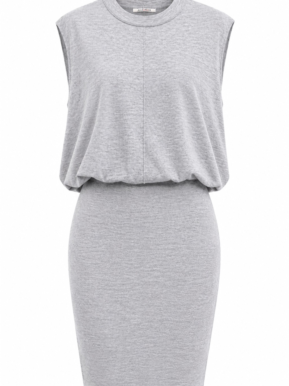 AllSaints 100% Merino Wool Gray Blouson Pencil Dress Size Small